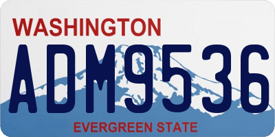 WA license plate ADM9536