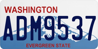WA license plate ADM9537