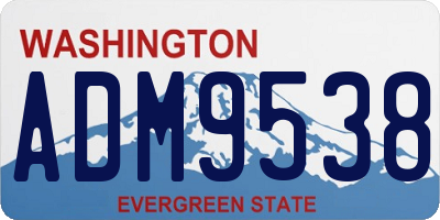 WA license plate ADM9538