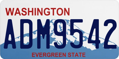 WA license plate ADM9542
