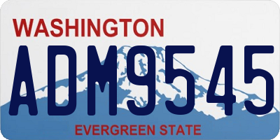 WA license plate ADM9545