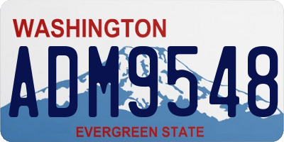 WA license plate ADM9548