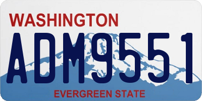 WA license plate ADM9551