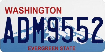 WA license plate ADM9552