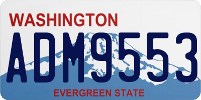 WA license plate ADM9553
