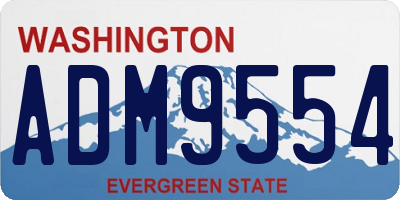 WA license plate ADM9554