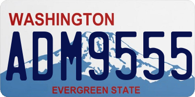 WA license plate ADM9555