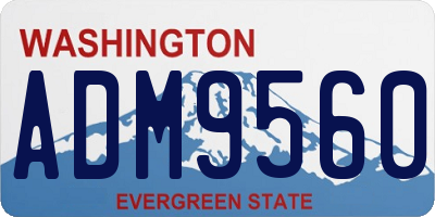 WA license plate ADM9560