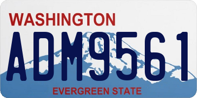 WA license plate ADM9561