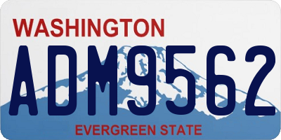 WA license plate ADM9562
