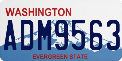 WA license plate ADM9563