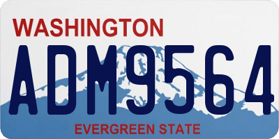 WA license plate ADM9564