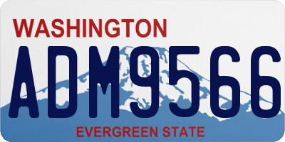 WA license plate ADM9566