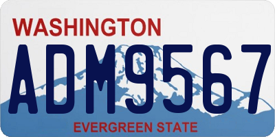 WA license plate ADM9567