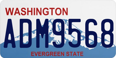 WA license plate ADM9568