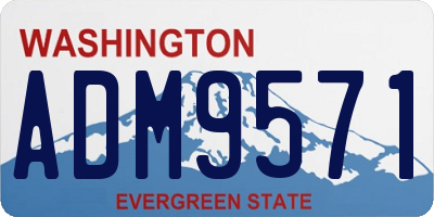 WA license plate ADM9571