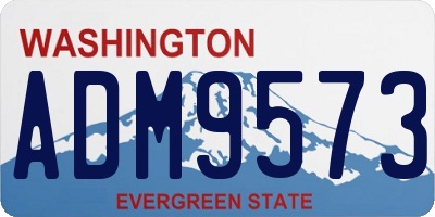 WA license plate ADM9573