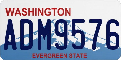 WA license plate ADM9576