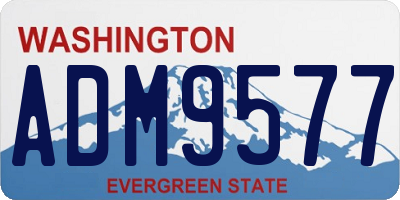 WA license plate ADM9577