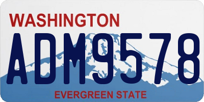 WA license plate ADM9578