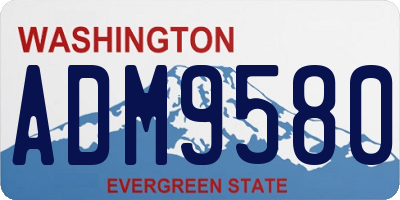 WA license plate ADM9580