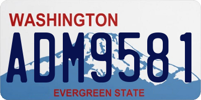 WA license plate ADM9581