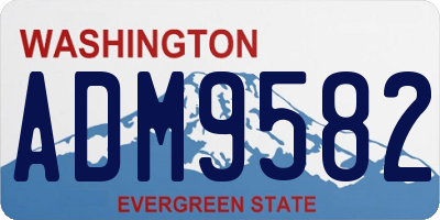 WA license plate ADM9582