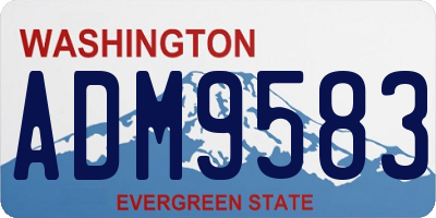 WA license plate ADM9583