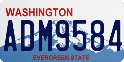 WA license plate ADM9584
