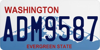 WA license plate ADM9587