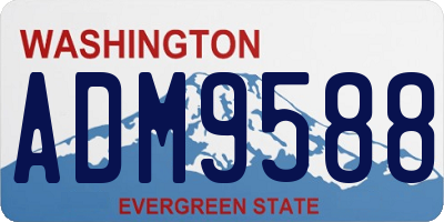 WA license plate ADM9588