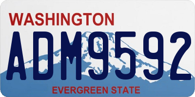 WA license plate ADM9592