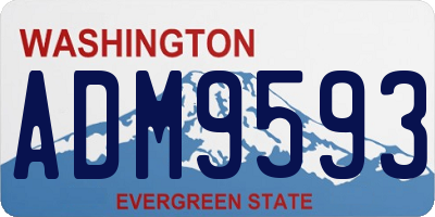 WA license plate ADM9593