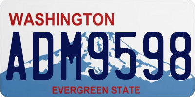 WA license plate ADM9598