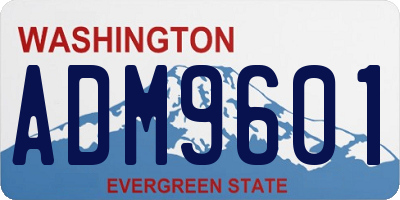 WA license plate ADM9601
