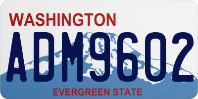 WA license plate ADM9602