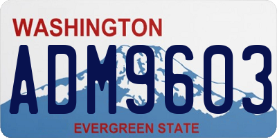 WA license plate ADM9603