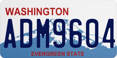 WA license plate ADM9604