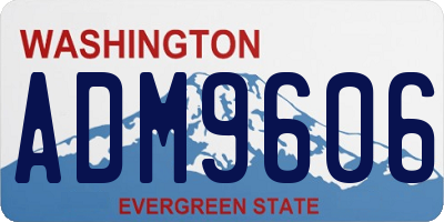 WA license plate ADM9606