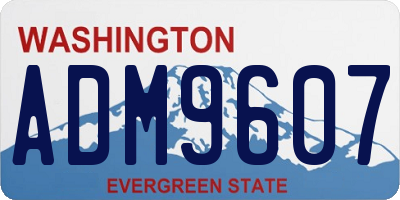 WA license plate ADM9607