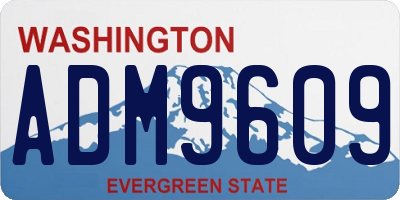 WA license plate ADM9609