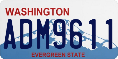 WA license plate ADM9611