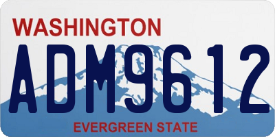 WA license plate ADM9612