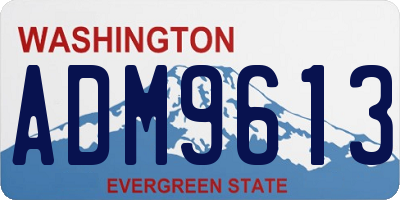 WA license plate ADM9613