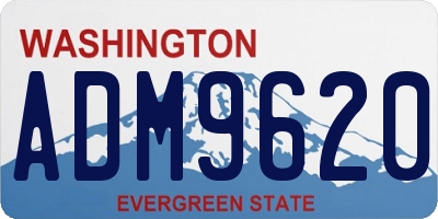 WA license plate ADM9620