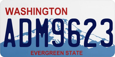 WA license plate ADM9623