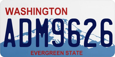 WA license plate ADM9626