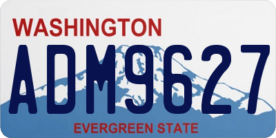 WA license plate ADM9627