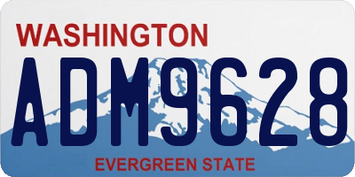 WA license plate ADM9628