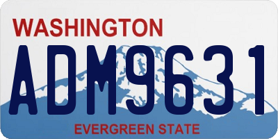 WA license plate ADM9631